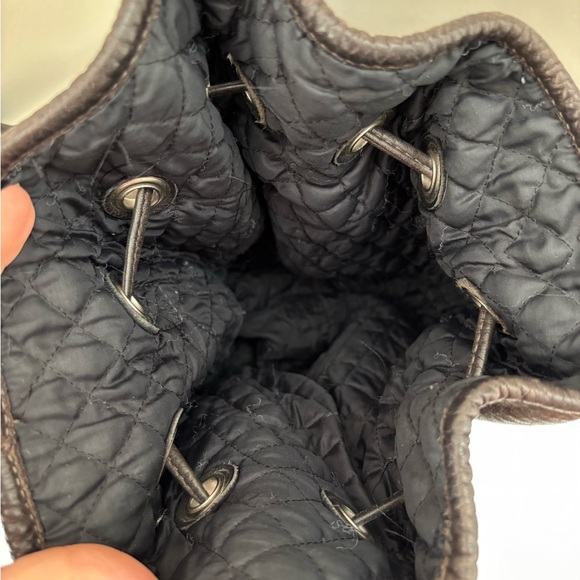 90’s Vintage Rugby North America (m0581) Brown Leather Backpack - Picture 7 of 8